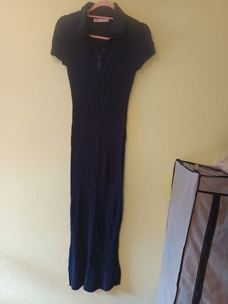 Vestido midi Zara azul marino