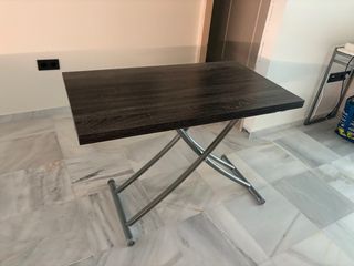 Mesa centro elevable y ampliable madera wenge