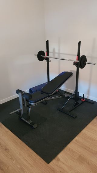 Soporte barra + Banco pesas