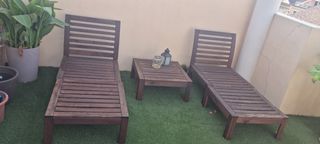 Muebles terraza - 2 tumbonas+mesa
