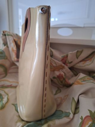 Bolso Petusco crema - Asa cuero