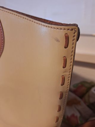 Bolso Petusco crema - Asa cuero