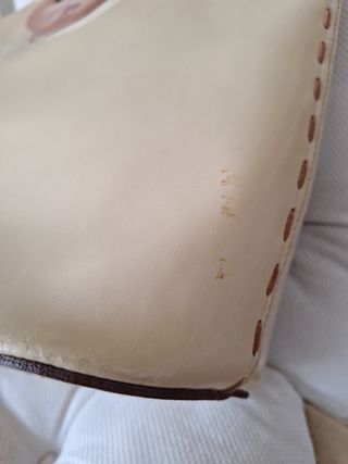 Bolso Petusco crema - Asa cuero