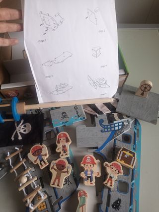 Barco Pirata Madera Infantil desmontable.