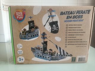 Barco Pirata Madera Infantil desmontable.