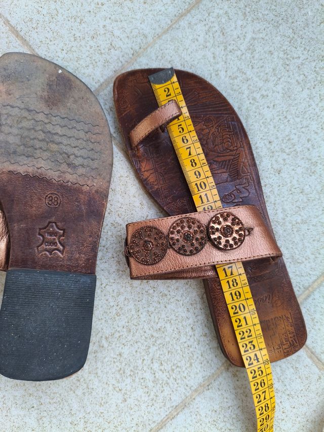 Sandalias mujer marrón metalizado