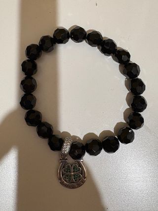 Pulsera negra ónix - plata