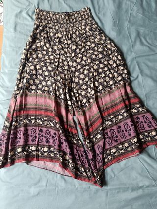 Falda pantalón mujer talla única negra y morada