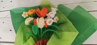 Ramo flores amigurumi crochet hecho a mano