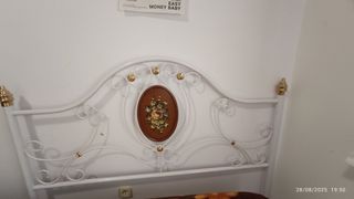 Cabecero cama 135cm blanco-dorado