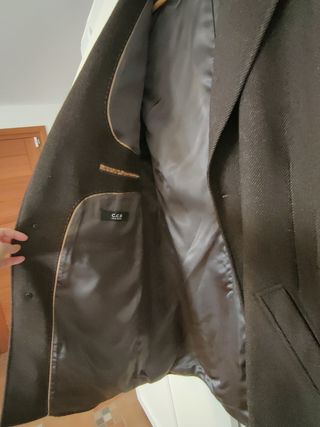 Abrigo CCS hombre Largo de lana color marrón  T56