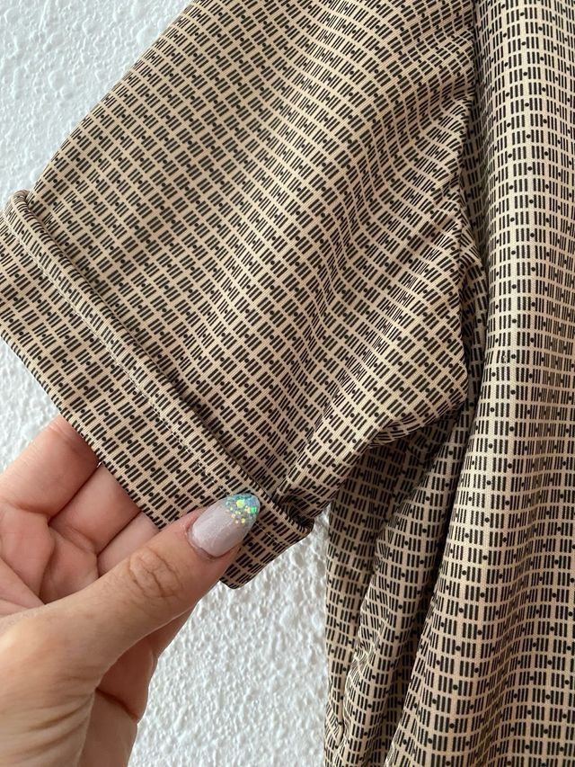 Camisa marrón vintage manga corta