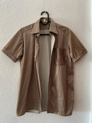 Camisa marrón vintage manga corta