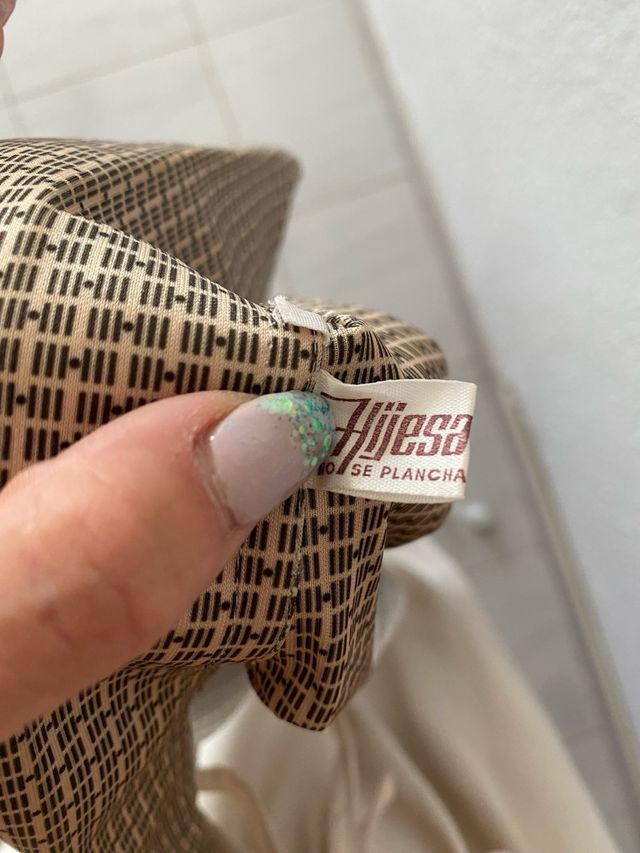 Camisa marrón vintage manga corta