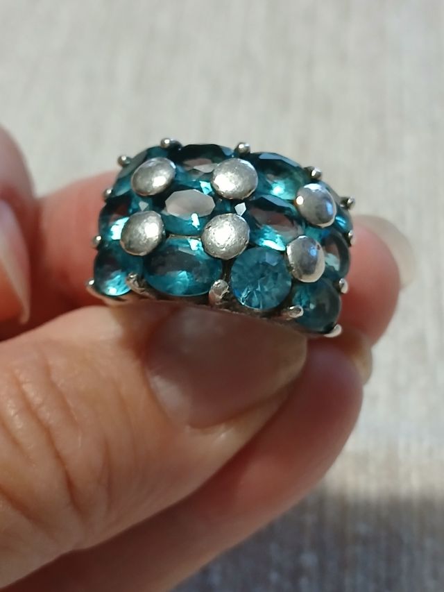 Anello argento 925 topazi