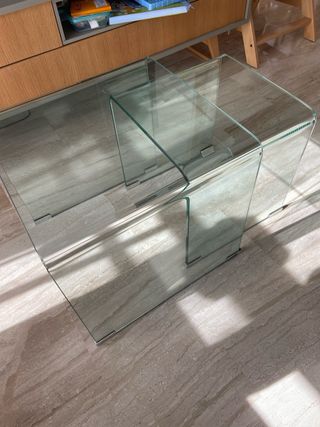 Mesas nido cristal - salón