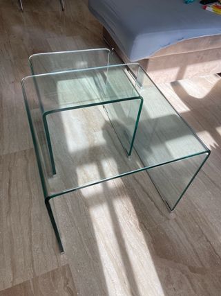 Mesas nido cristal - salón