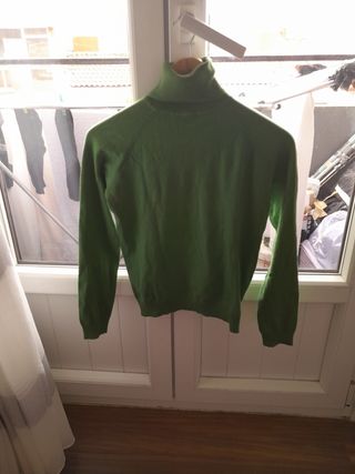 Jersey cuello alto verde - Talla M
