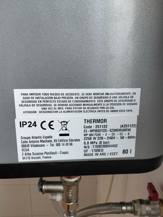 Termo eléctrico Thermor 80L WiFi