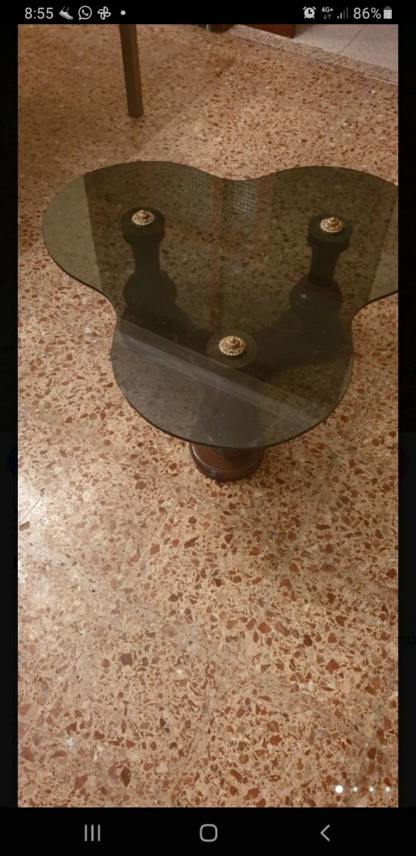 MESITA CENTRO - Cristal y Madera