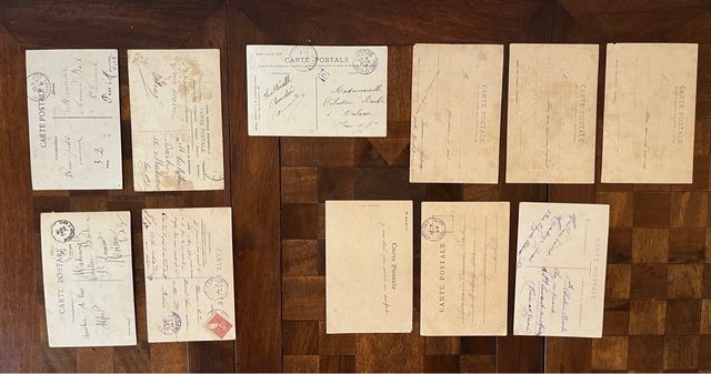 Lote 11 Postales antiguas románticas