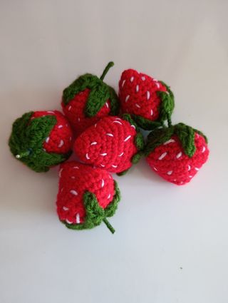 6 Fresas Crochet Gigantes