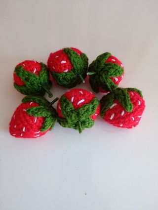 6 Fresas Crochet Gigantes