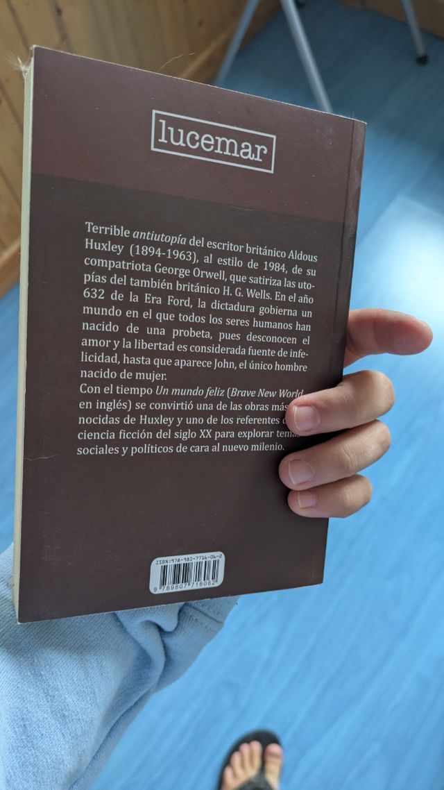Libro Huxley " Mundo Feliz"
