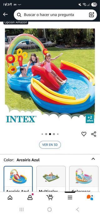 Piscina Intex hinchable arcoiris