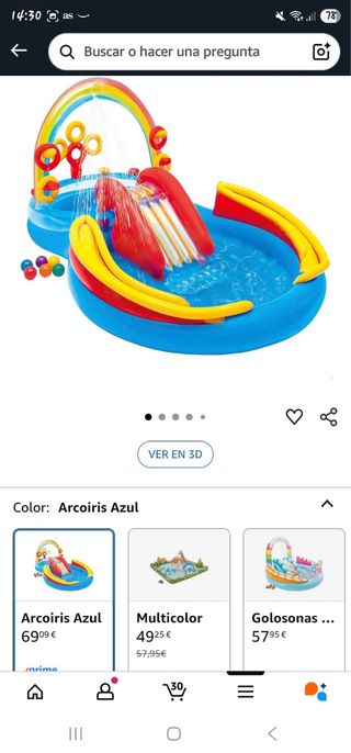 Piscina Intex hinchable arcoiris
