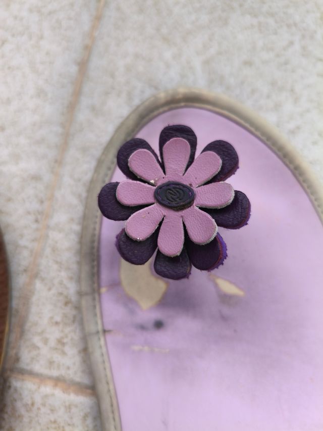 Sandalias mujer piel -moradas-rosa