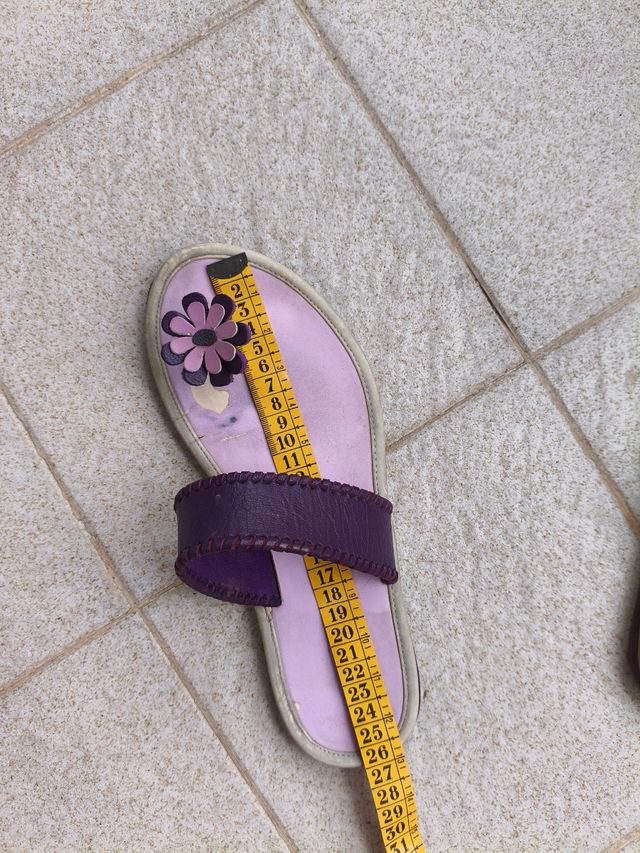 Sandalias mujer piel -moradas-rosa