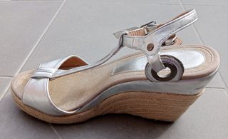 Sandalias Plataforma esparto color Plata