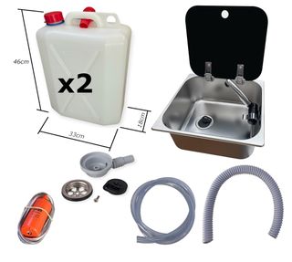 Kit fregadero camper 32x35 con garrafas 20L