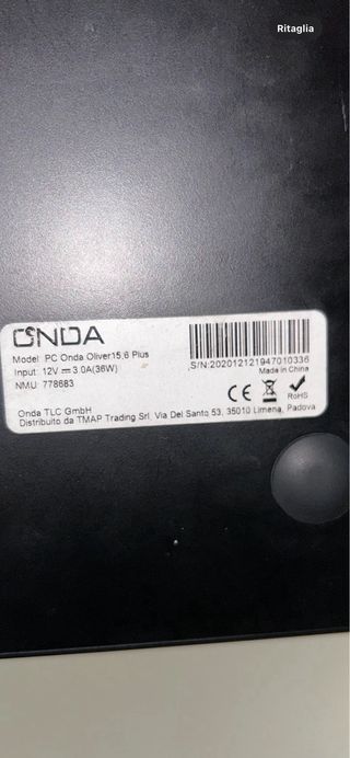 Notebook ONDA nero usato
