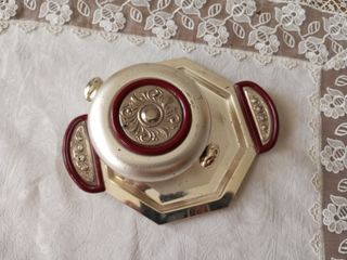 Bomboniera vintage metallo rosso argento