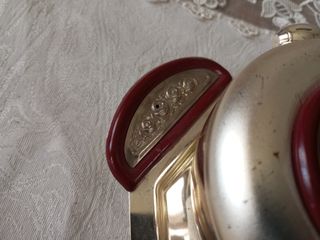 Bomboniera vintage metallo rosso argento