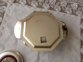 Bomboniera vintage metallo rosso argento
