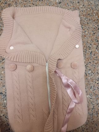 Saco bebé punto - rosa