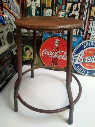 Taburete industrial vintage años 70