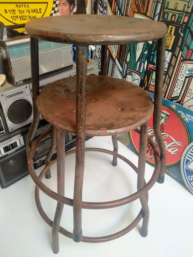 Taburete industrial vintage años 70