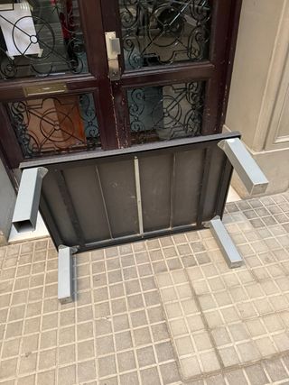 Mesa jardín 117x38cm - Negra/Gris