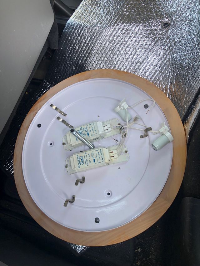 Plafón luz madera blanco