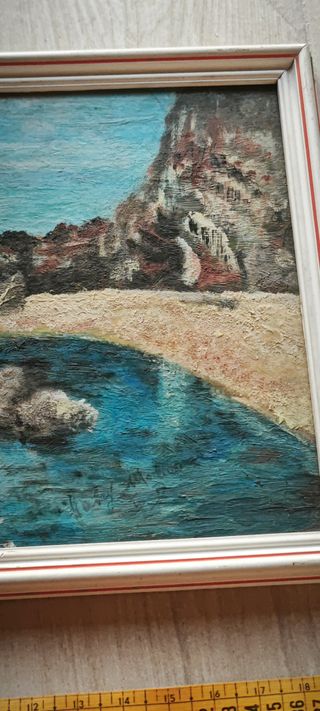 Dipinto olio su tela, paesaggio marino