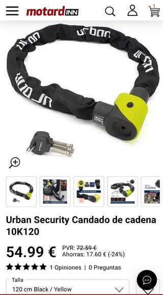 Cadena antirrobo moto Urban