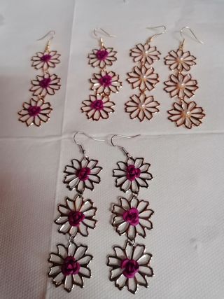 Pendientes Flores Dorado-Morado
