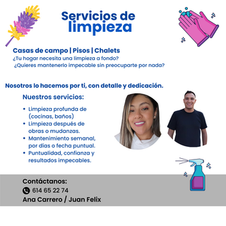 Limpieza de Pisos, Chalets, oficinas