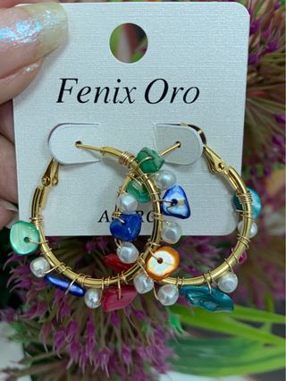 Aros Fenix Oro multicolor