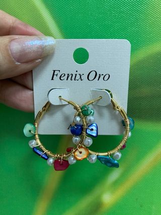 Aros Fenix Oro multicolor