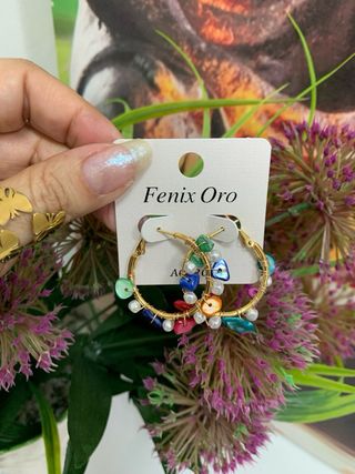 Aros Fenix Oro multicolor